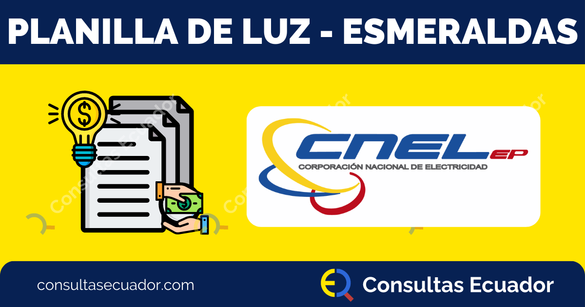 Pagar planilla de Luz Esmeraldas - CNEL